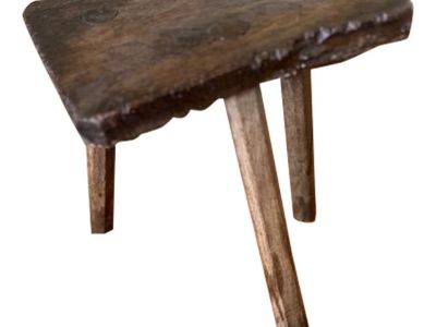 Early 19th Century Antique English Oak and Chestnut Milking Stool