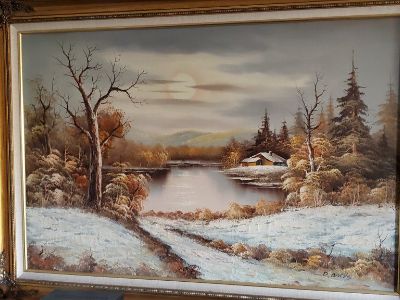 2 Oil Paintings with frames