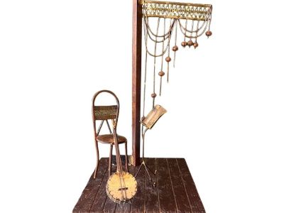 Vintage Curtis Jere Tabletop Metal Art Sculpture of a Music Scene