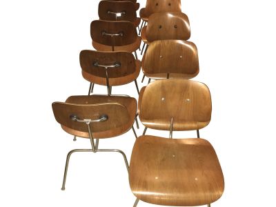 1950s Walnut Eames Herman Miller Chairs - Set of 10