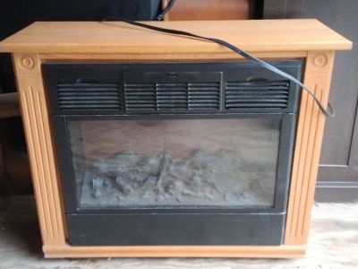 Electric fireplace.