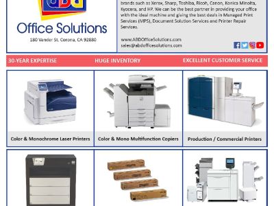 Printer and Copier Sales, Leasing, and Rentals in Corona CA
