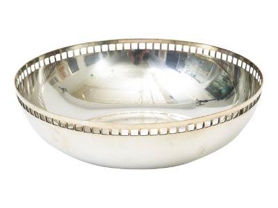 Richard Meier for Swid Powell Silver-Plate Skyscraper Large Bowl 90's Italian