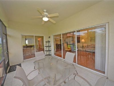 The covered and screened lanai is the perfect place to enjoy the great view.