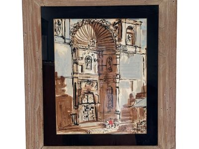 Mid 20th Century Original Signed Water Color by Laurence Guetthoff