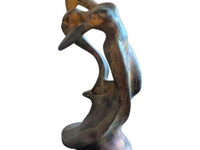 1990s Abstract Figural Woman Ceramic Sculpture by Zaro
