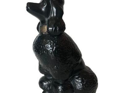 1950s Black Ceramic French Poodle Dog Figurine