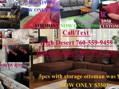 NEW chocolate sectional $400 was $799 must sell can deliver 7605084797