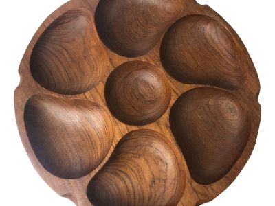 Mid Century Scandinavian Teak Organic Server Platter in the Manner of Laur Jensen