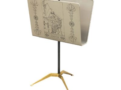 Piero Fornasetti Attributed Gravure Italian Mid Century Modern Magazine Stand