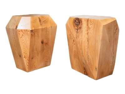 Studio Craft After Jb Blunk Pine Wood Side Tables - A Pair