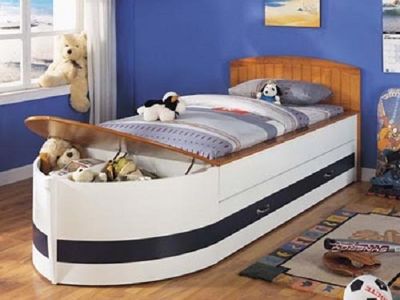 Boat bed with trundle and storage