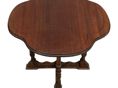 Small Four Leaf Clover Oak Wood Side Table/End Table