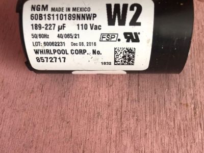 Whirlpool Estate Maytag Kenmore Washer Capacitor Part#  Wp8572717 661606 357021