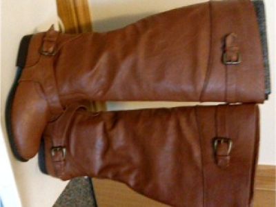 Brand New Leather Boots, Zipped-up, Size 8, $37.00