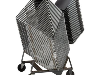 Steelcase Black Max Stacker Stacking a Set of 25 Chairs Plus Original Dolly