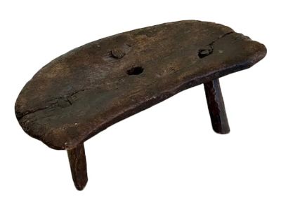 Early 19th Century Antique French Oak Milking Stool