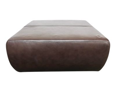 Room & Board Lind Square Leather Ottoman + Casters