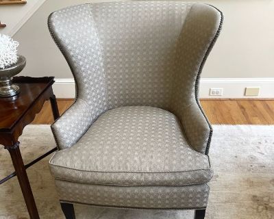 William Sonoma Home Wingback Nail Head Upholstered Accent Chairs