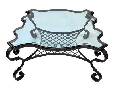 Rose Tarlow Wrought Iron Indoor Outdoor Coffee Cocktail Table