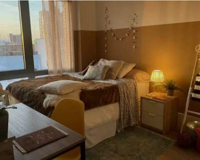 Available on: now. Furnished. Internet included * Accessible property * LGBTQ+ friendly * Students welcome * 40+ years welcome. This beautifully designed apartment is filled with natural light and offers magical skyline views, ideal for those who value aesthetic harmony and style in their living space. Located in a brand-new, high-end building in Brooklyn, the environment is safe, serene, and t...