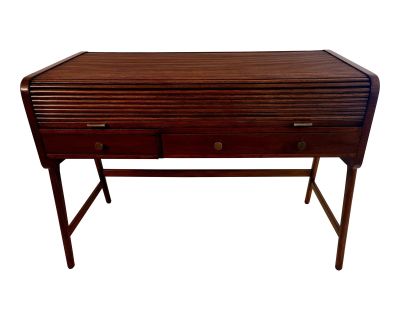 Vintage Sligh-Lowry Walnut Rolltop Modern Desk