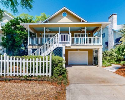 Avg / night: $403. Classic coastal home with game room & private hot tub - walk to beaches | Located in St. Simons Island, GA | 3.76 Stars | 4 Bed, 4 Bath | No Pets. No pets. Max 13 guests. An exceptional stay awaits at this tranquil and stylish vacation home. Sitting within walking distance of the beach, several restaurants, stores, markets, and bike rentals, you will have no trouble filling e...