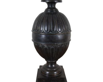 Vintage Maitland-Smith Heavy Bronze Lidded Ginger Jar Mantel Urn Compote