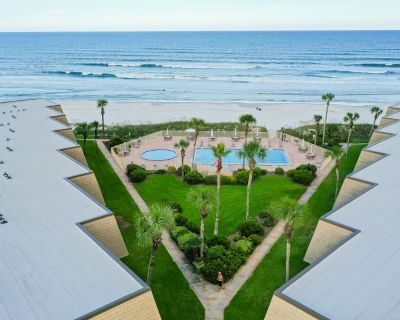 Avg / night: $401. Snowbird-friendly condo with beach access, ocean view, pool, hot tub & sun deck | Located in St. Augustine, FL | 4.33 Stars | 2 Bed, 2 Bath | No Pets. No pets. Max 6 guests. Oceanfront Bliss in St. Augustine Family-Friendly Beach Escape Boasting direct beachfront access and stunning ocean views, this bright and inviting second-floor condo is the perfect retreat for families a...