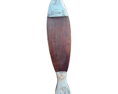 Large Vintage Mid Century Modern Fish Wall Hanging Decor Platter Kitchen Japan Art Sculpture