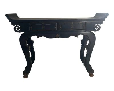 Antique Black Lacquer Chinese Altar Table