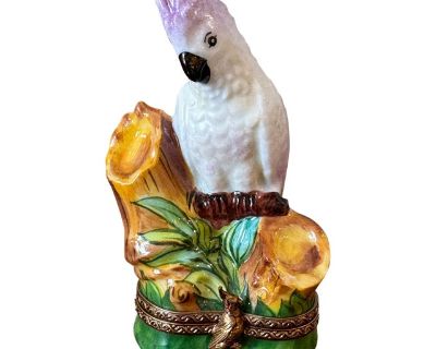 1990s Cockatoo Bird Limoges Box