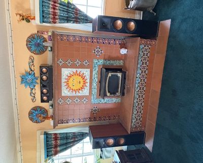 Two Klipsch main speakers RP280FA with top speakers surround sound with midrange center speaker RP404C you can hear a pin drop also 7.2 Pioneer amp floor base speaker Polk .great system ask my neighbors