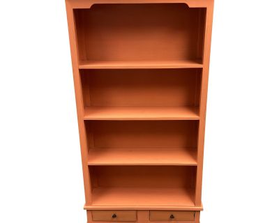 Custom Distressed Apricot Painted Bookshelf
