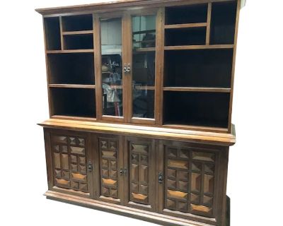 1970s Thai Custom Teak China Display Cabinet