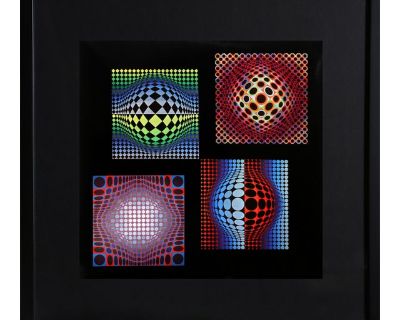 Victor Vasarely, Vega X4, Offset Lithograph