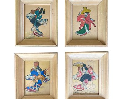 19th C. Japanese Paintings of Women, Set of 4