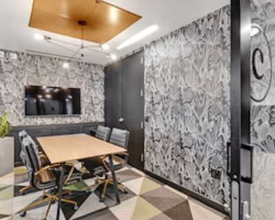 Meeting room. For those seeking a permanent perch without the extra space. A designated desk space is located in a lockable shared office with all the essentials; an iconic desk, comfortable desk chair and a file cabinet designed for you to leave small belongings behind. Access 24/7 to our community with all exclusive services. Amenities are included.