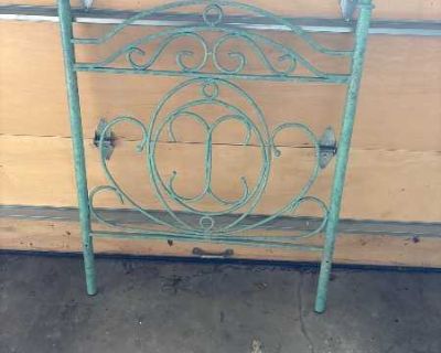 Antique twin headboard and portable booster seat