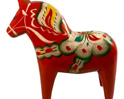 Vintage Dala Hand-Painted, Horse Sweden, 1960s