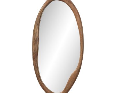 Organic Wood Oval Mirror