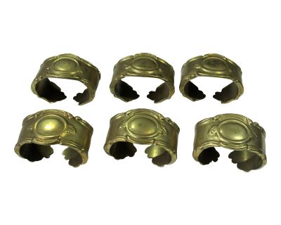1960s Vintage - Solid Brass Napkin Rings, Napkin Holder - Set of 6
