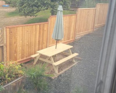 Reduced price......Picnic table and umbrella