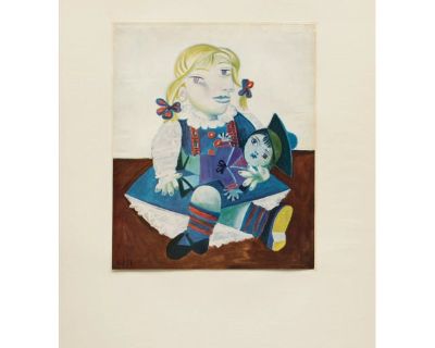 1960s After Pablo Picasso "Maya With a Doll", Cubist Full-Color Print