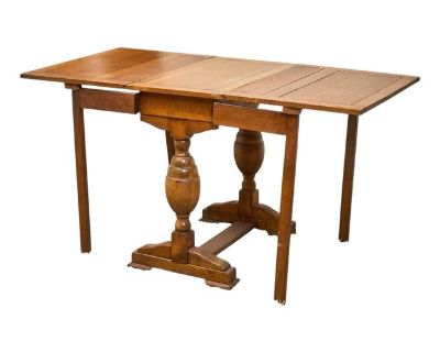 Antique English Victorian Style Drop Leaf Gate Leg Console or Dining Table 19th Century