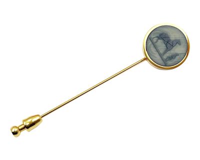 1990s Hermes Vintage Gold Plated Horse Button Pin