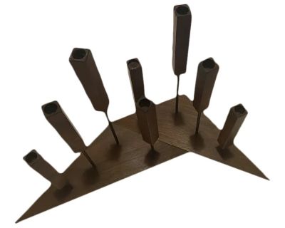 Pair of Swedish Teak Candle Holders