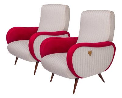 Mid 20th Century Pair of Mid-Century Reclining Chairs in the Style Marco Zanuso