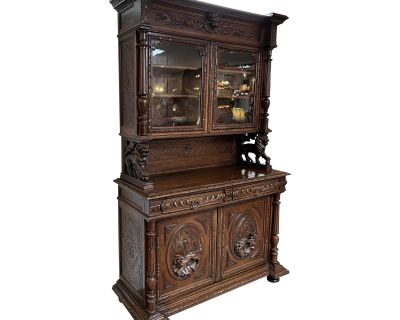 Mid 19th Century Circa 1860 French Antique Hunt Buffet
