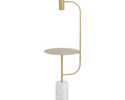Pasteur Gilt Metal Pedestal Floor Lamp